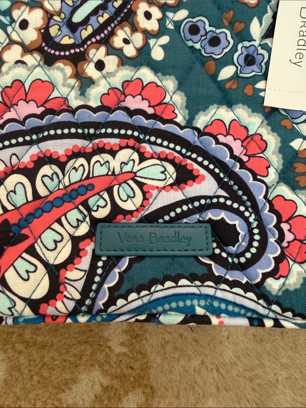 VERA BRADLEY Cotton Large Blush & Brush Makeup Case in Haymarket Paisley Jewel - Picture 5 of 9